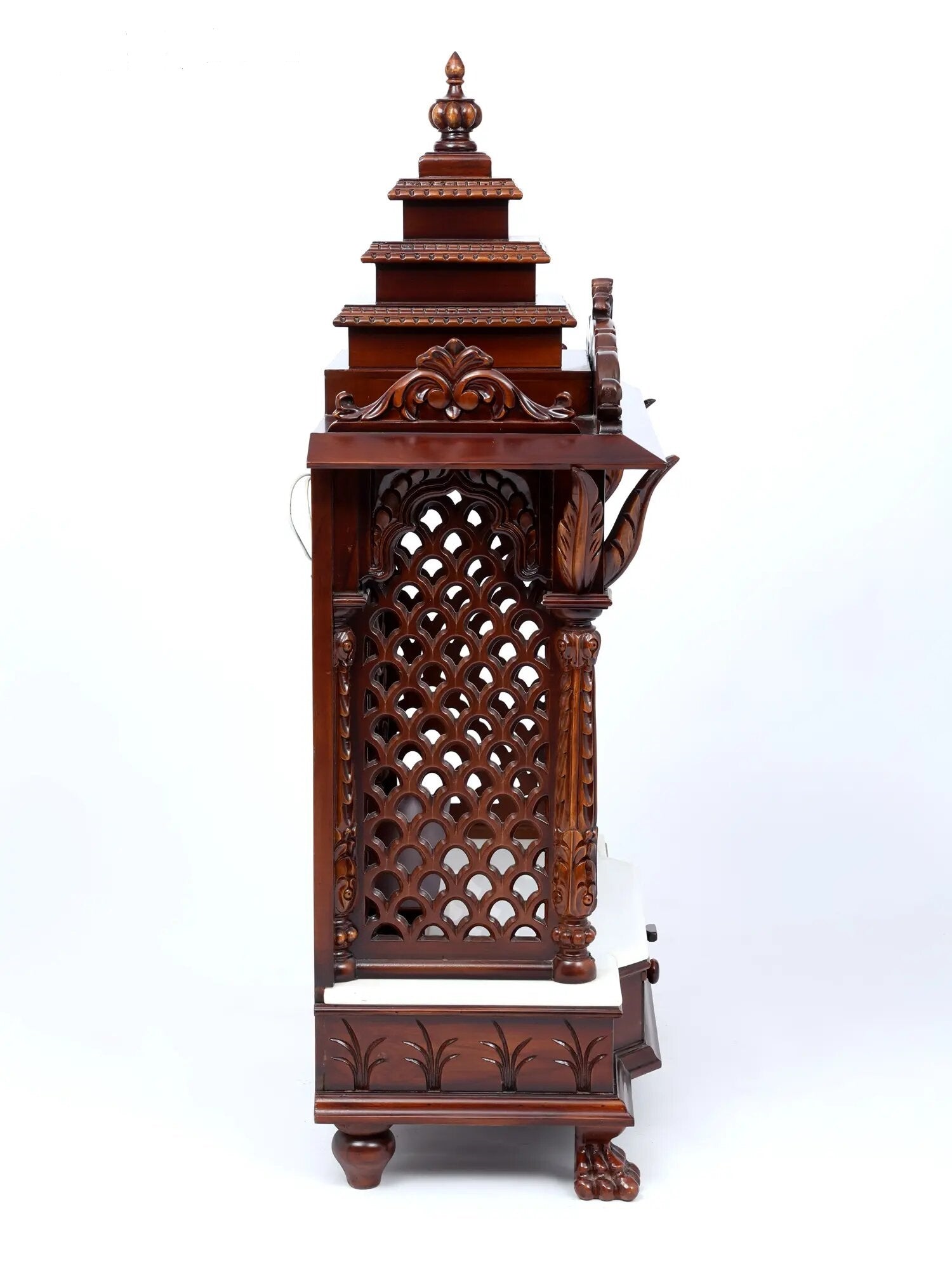 handcrafted wood carved pooja mandir for home
