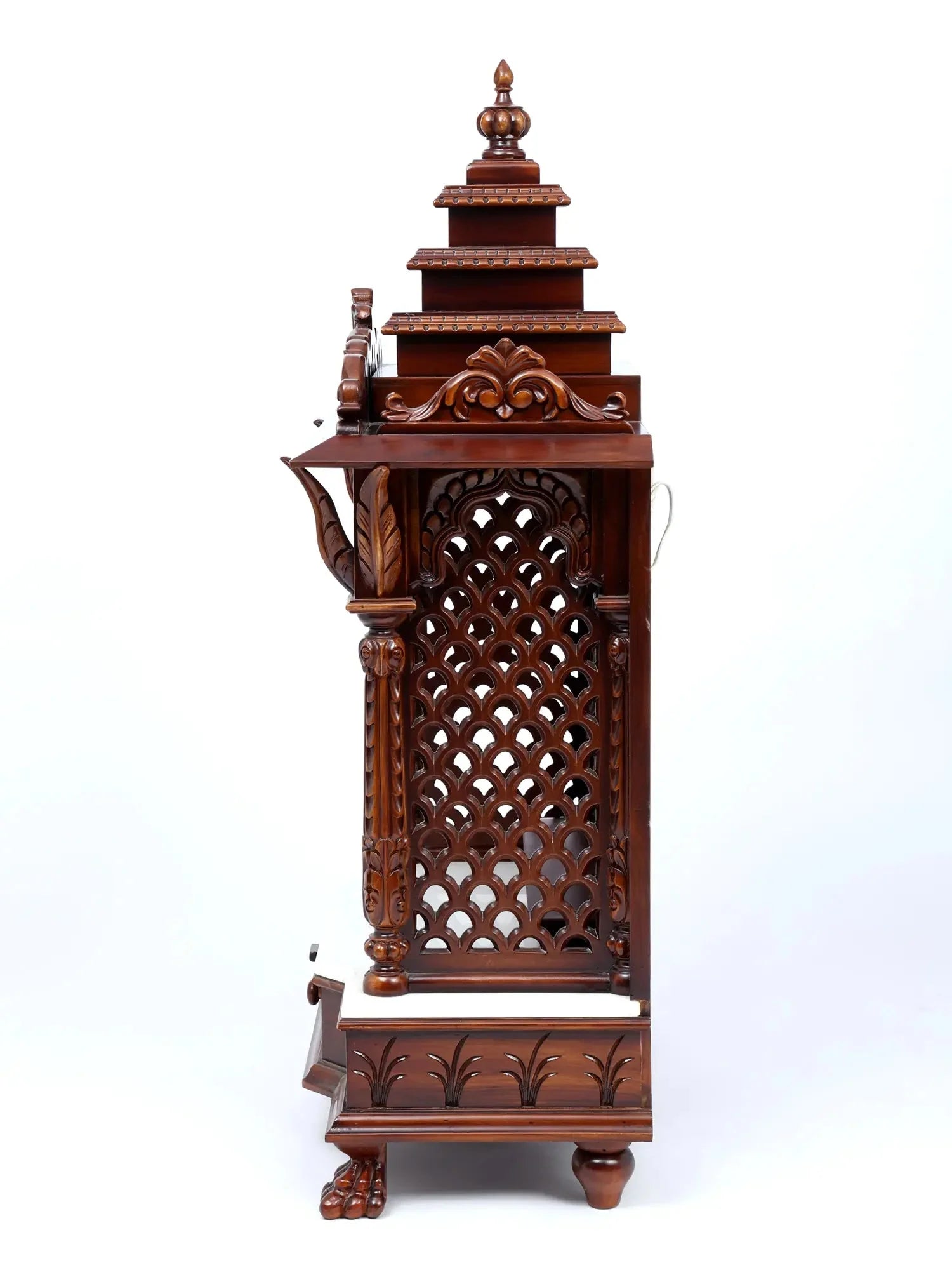 traditional hand carved wooden mandir for home prayer room