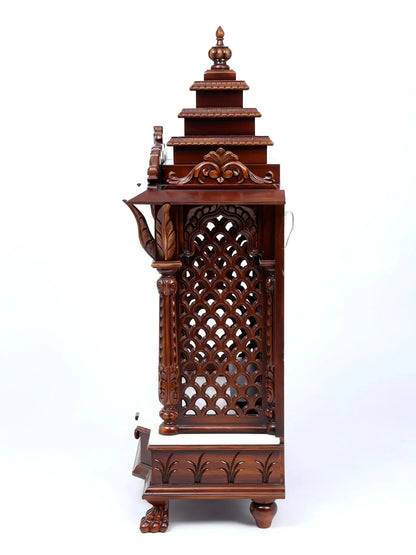 traditional hand carved wooden mandir for home prayer room