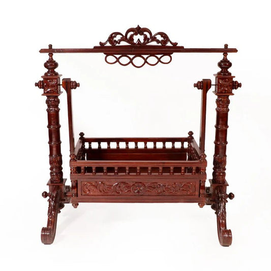 Spacious wooden baby crib cradle for newborn and toddler
