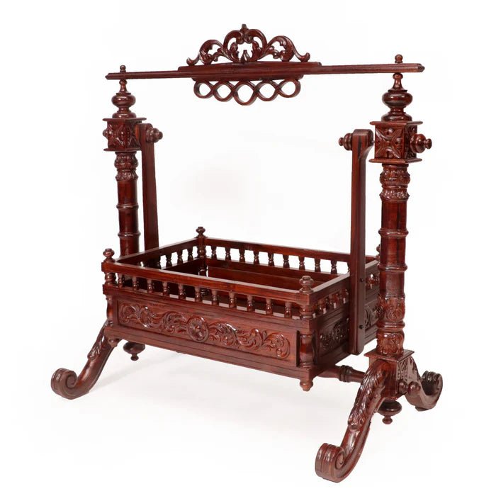 Spacious wooden cradle for newborn baby sleeping area