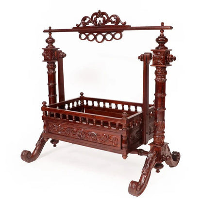 Spacious wooden cradle for newborn baby sleeping area