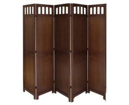 5 panel Wooden Partition | Long Room dividers | Wooden Room Separators for Living Area